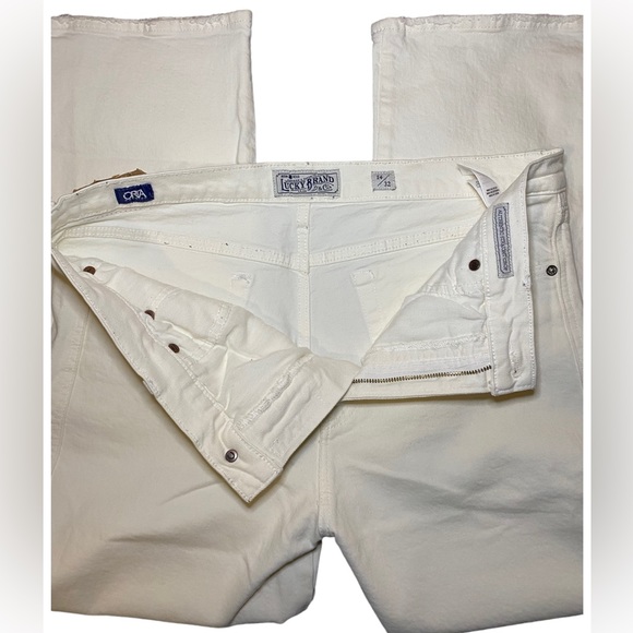 LUCKY BRAND Authentic Straight Crop White Jeans Size 14/32 - Picture 4 of 7